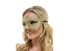 Venetian Mask w/ Hanging Chains & Jewels