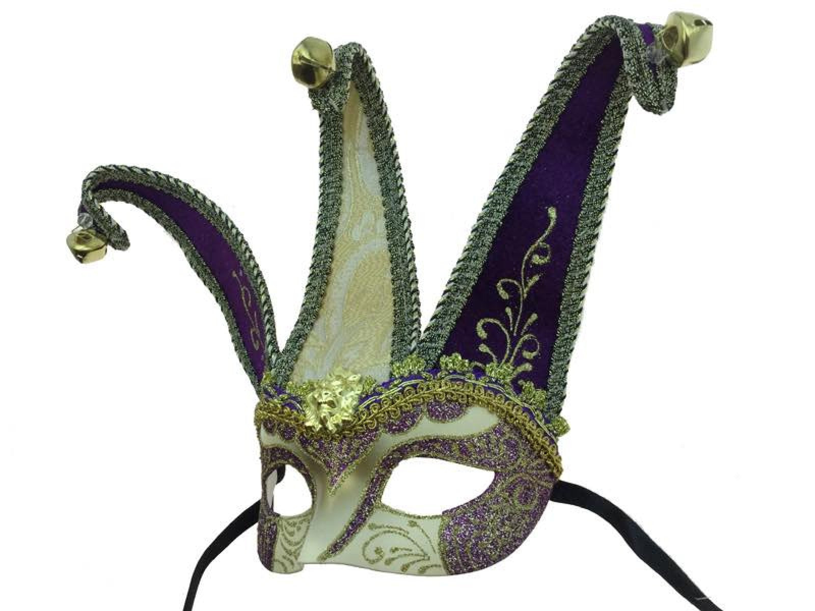 Venetian Jester Mask w/ Bells