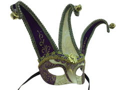 Venetian Jester Mask w/ Bells