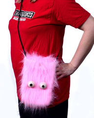 Pet Me Purse: Latex Googly Eyes Pink Furry Purse