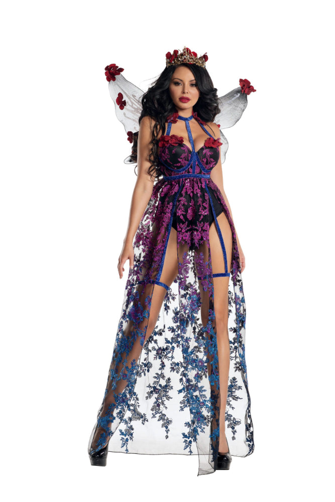 Mystically Sexy Dark Fairy Queen Adult Costume with Matching Wings