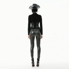 Seductive Snakeskin Black Pleather Leggings