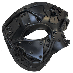 Black Matte Steampunk Phantom Mask