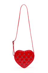 Damask Cross-Body Bag W/ Studded Bat Pattern