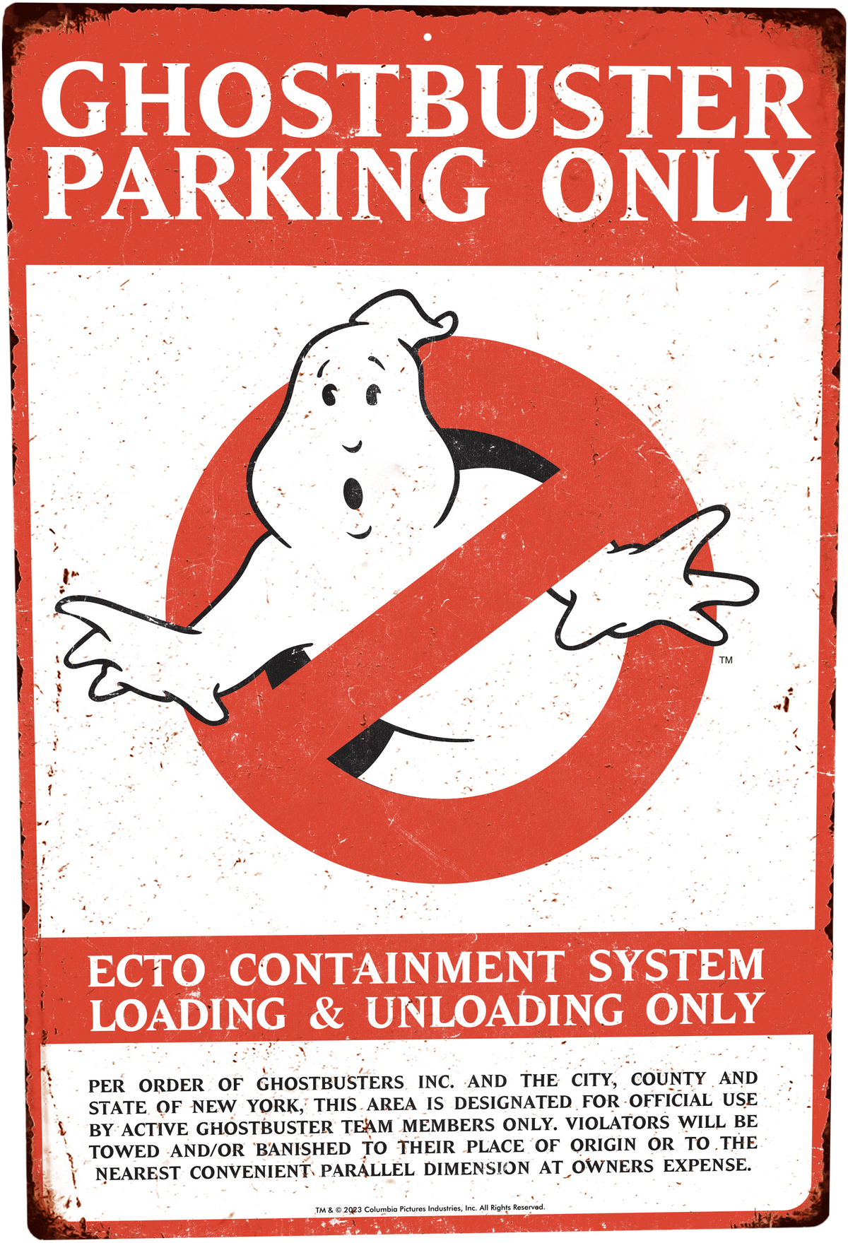 Ghostbusters: Parking Only Metal Sign