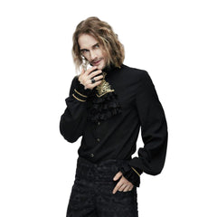 Renaissance Gold Trimmed Black Pirate Shirt