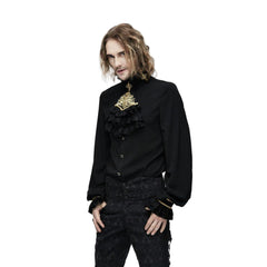 Renaissance Gold Trimmed Black Pirate Shirt