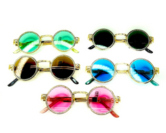 Round Rhinestone Metal Frame Sunglasses