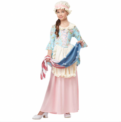 Deluxe Historic Colonial Lady Kids Costume