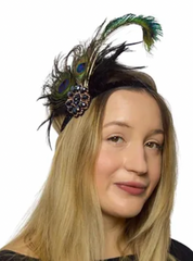 1920's Peacock Feather Flapper Headpiece