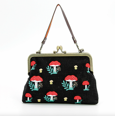 Mushrooms Kisslock Framed Bag