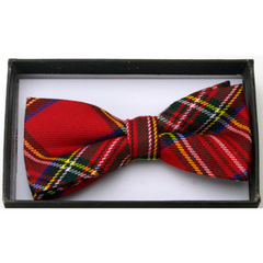 Red Plaid Bow Tie