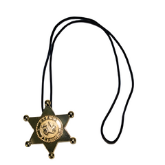 Gold Sheriff Badge Necklace