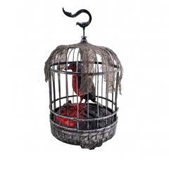 Crow In A Cage Animatronic Prop
