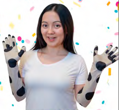 Crazy Clown Elbow Length Gloves