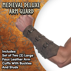 Faux Leather Cuff Brown Arm Cuffs