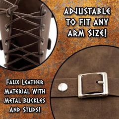 Faux Leather Cuff Brown Arm Cuffs