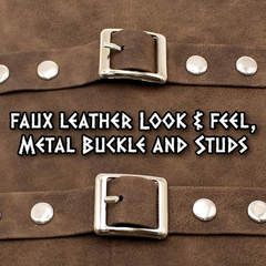 Faux Leather Cuff Brown Arm Cuffs