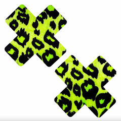 Toxic Cheater Neon Green Velvet X Nipple Cover Pasties