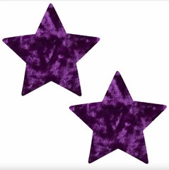 Dark Purple Velvet Crush Star Nipple Cover Pasties
