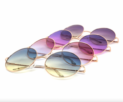Oversized Circle Duo-Tone Gold Sunglasses
