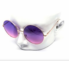 Oversized Circle Duo-Tone Gold Sunglasses