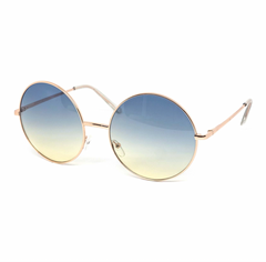 Oversized Circle Duo-Tone Gold Sunglasses
