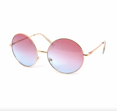 Oversized Circle Duo-Tone Gold Sunglasses