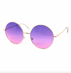 Oversized Circle Duo-Tone Gold Sunglasses