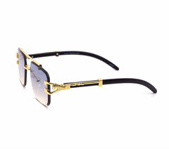 Chic Rimless Gradient Snake Miter-Cut Aviator Sunglasses