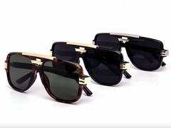 Retro Metal Brow Bar Shield Aviator Sunglasses