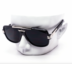 Retro Metal Brow Bar Shield Aviator Sunglasses