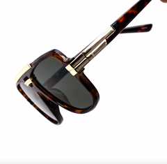 Retro Metal Brow Bar Shield Aviator Sunglasses