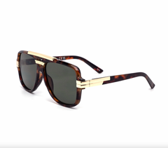 Retro Metal Brow Bar Shield Aviator Sunglasses