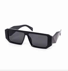Minimalist Flatline Chunky Prism Abstract Sunglasses
