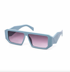Minimalist Flatline Chunky Prism Abstract Sunglasses
