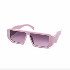 Minimalist Flatline Chunky Prism Abstract Sunglasses