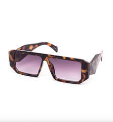 Minimalist Flatline Chunky Prism Abstract Sunglasses