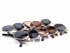 Hexa Diamond Metal Minimalist Sunglasses