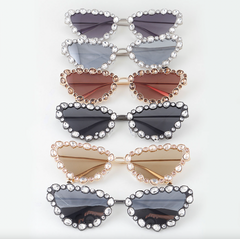 Multi Bejeweled Cat Eye Sunglasses