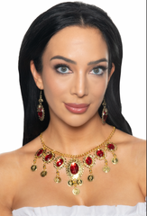Elegant Ruby Gems Gold Necklace