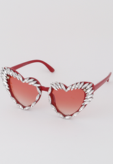 Heart-Shaped Crystal Sunglasses