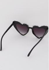 Heart-Shaped Crystal Sunglasses