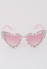 Heart-Shaped Crystal Sunglasses