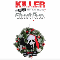 Ghost Face 18" Wreath w/ Mask & Sign