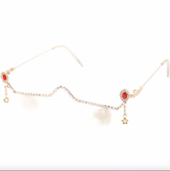 Rhinestone Lined Eye Accessory w/ Stars