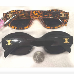 Jackie O Style Sunglasses w/ Gold Logo
