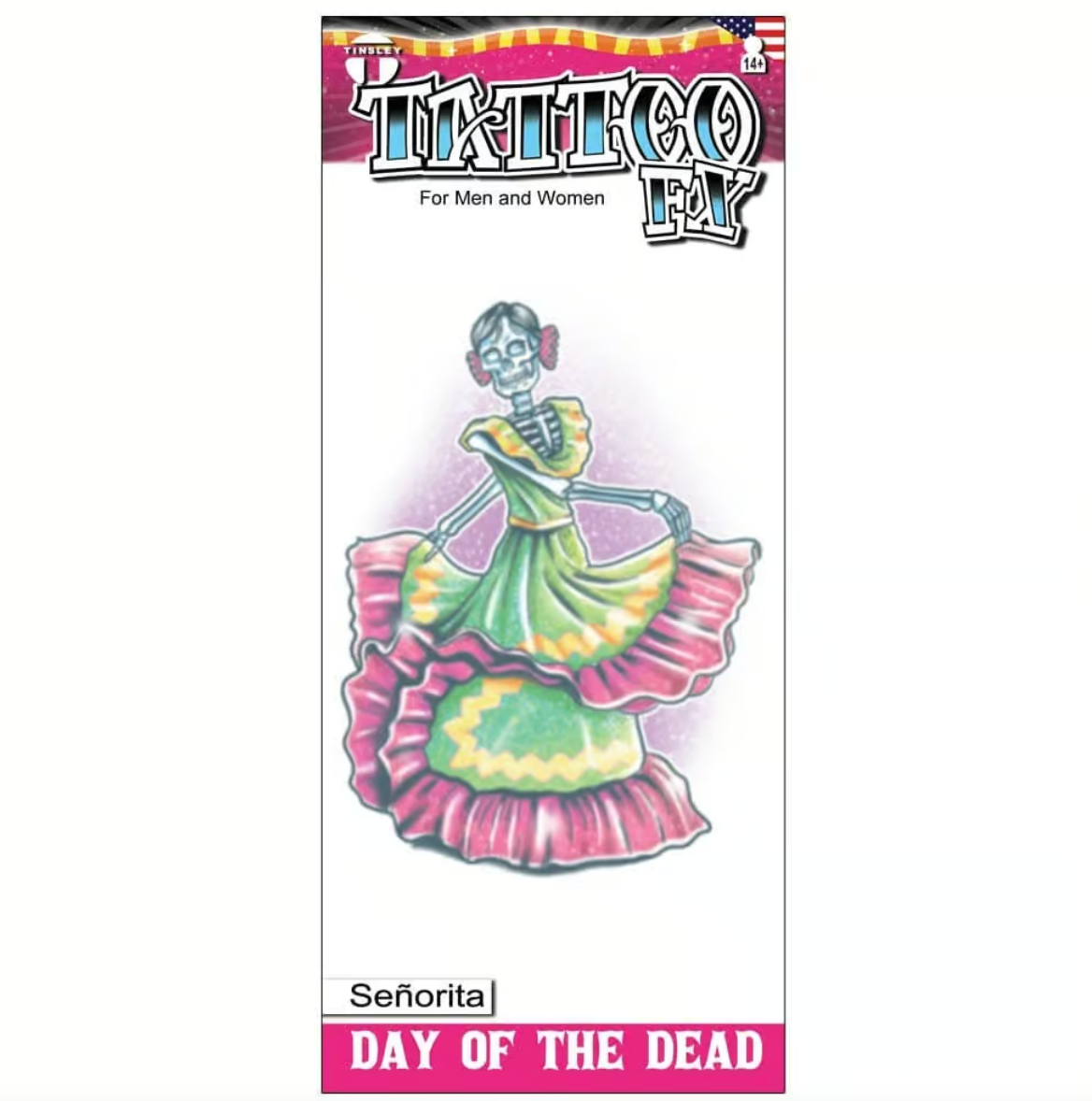 Tinsley Day of the Dead Tattoo Transfers