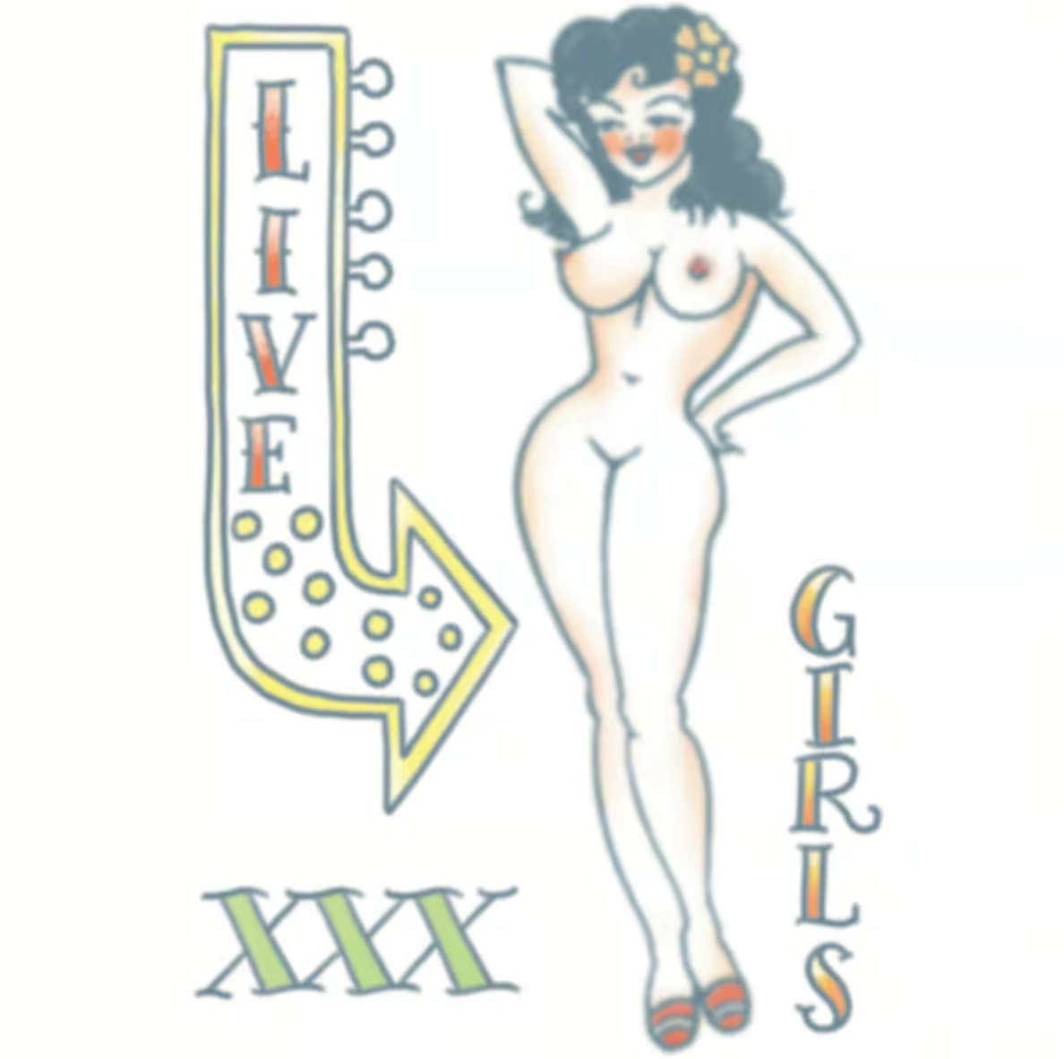 Tinsley Pin Up Temporary Tattoo Transfers