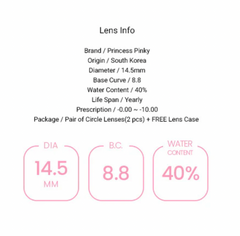 Pinky Paradise White UV Reactive Eye Contacts
